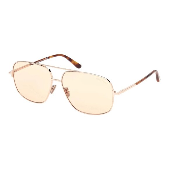 NEW TOM FORD SUNGLASSES GOLD/BROWN MEN AVIATOR EYEWEAR - Picture 1 of 3